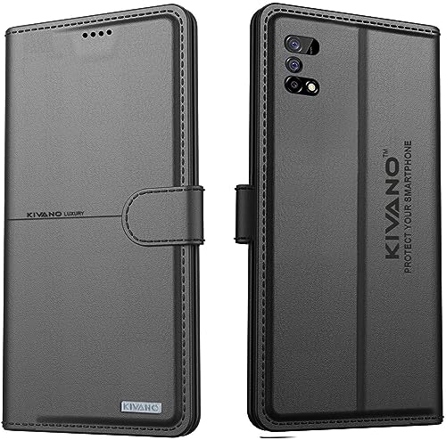 Image of KIVANO Compatible with Realme Narzo 30 Pro 5G Flip Cover | Leather Finish | Inside Pockets & Inbuilt Stand | Shockproof Wallet Style Magnetic Closure Back Cover Case