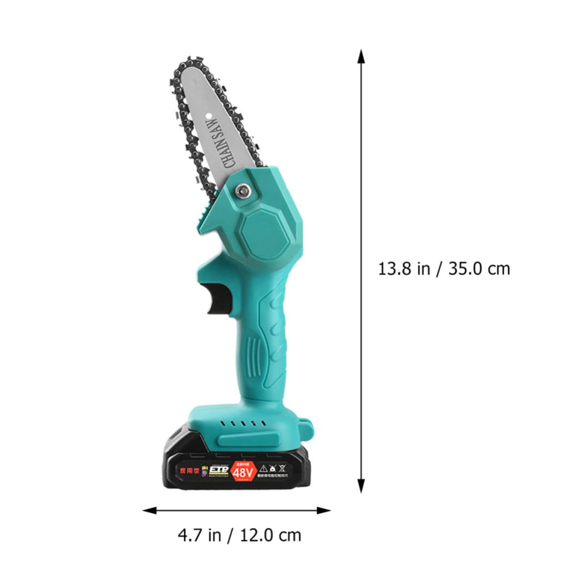 Mini Motosega Elettrica 48v senza Fili, Impugnatura Comoda, Verde