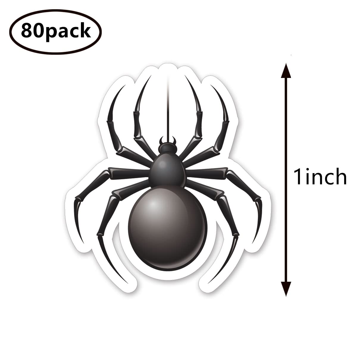 Spider Stickers 1in for Scrapbooking, Arts, Craft, Kids DIY, Journals 80-Pack - Image 2