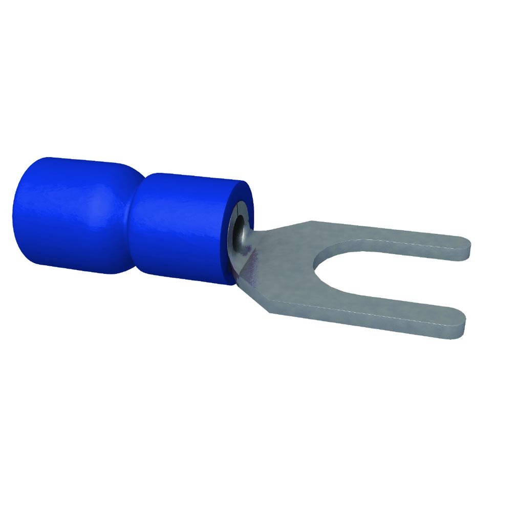 cosses fourche pour vis de 8 mm bleu - boite de 100