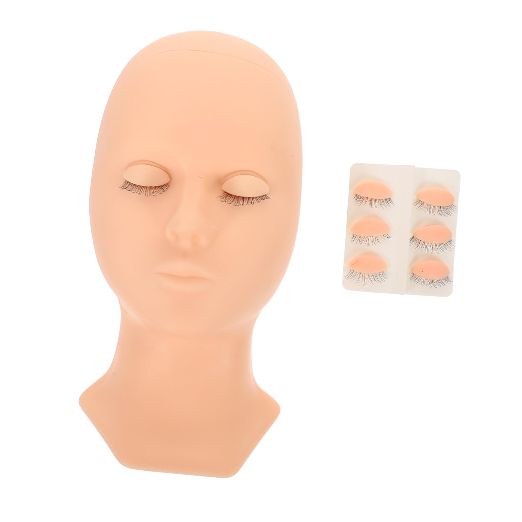 MAGICLULU Silikon Mannequinkopf mit Abnehmbaren Lidern für Realistische Wimpernverlängerungen Wiederverwendbar für Makeup und Üben der Abschlussfeier