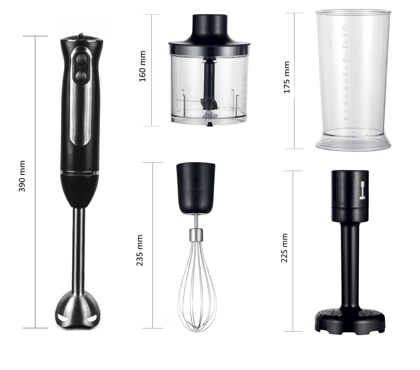 LITTLE BALANCE 8518 Kit Mixeur Speed Inox 600 Plus 4 en 1, 600 W, Inox