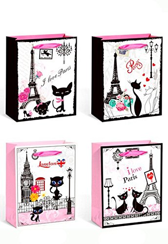 DISOK - Bolsa Papel Parisina - Bolsas de Papel de Regalos para Tiendas Baratas, Detalles Bodas Bolsas Envases