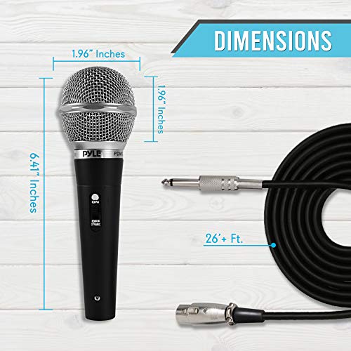Image of Pyle 3 Piece Professional Dynamic Microphone Kit Cardioid Unidirectional Vocal Handheld MIC with Hard Carry Case,Bag,Holder /Clip & 26ft XLR Audio Cable to 1 /4'' Connection(PDMICKT34),Black (Pack of 6)