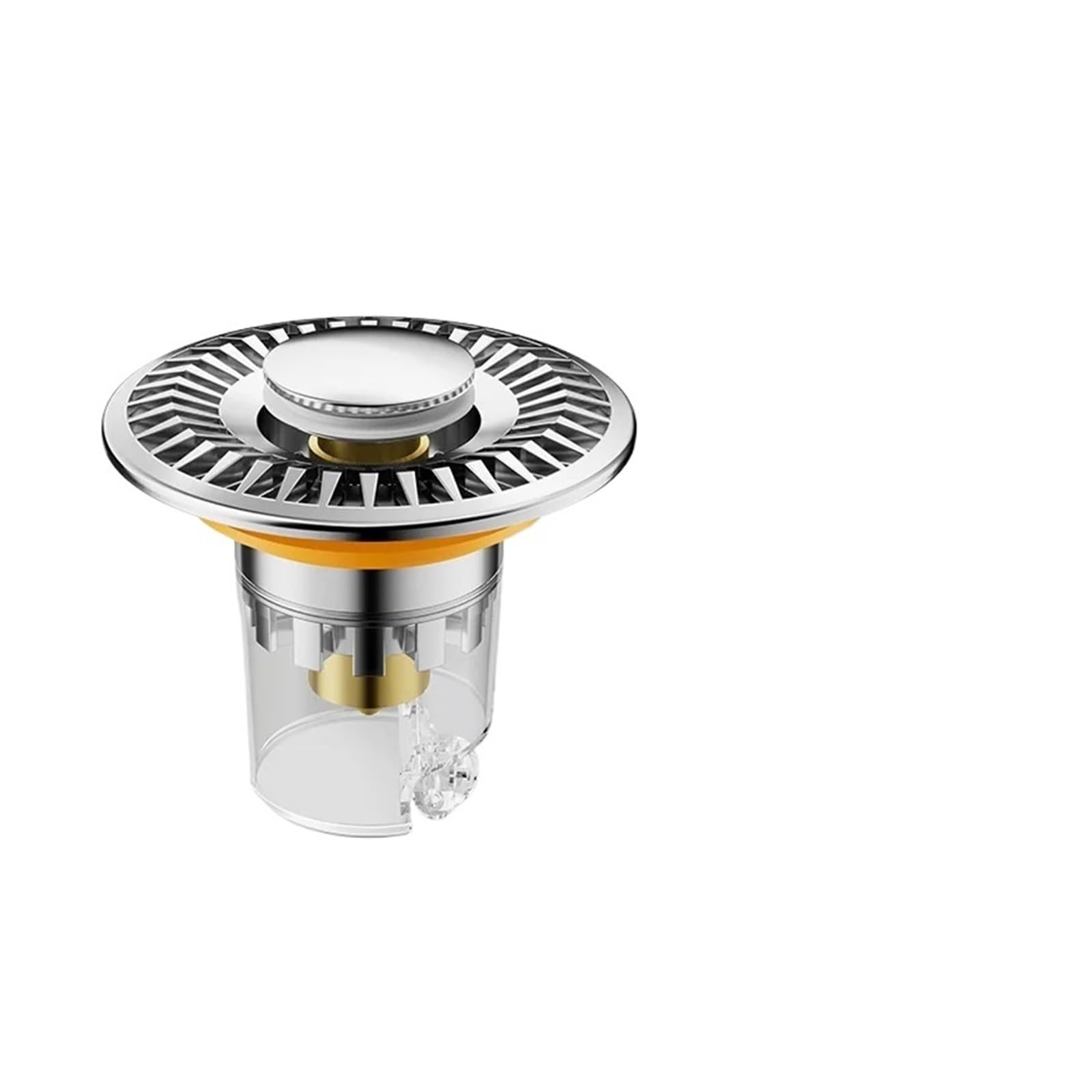 Pop-Up Hair Catcher Shower Drain Stopper(Bouncing Core Silver)