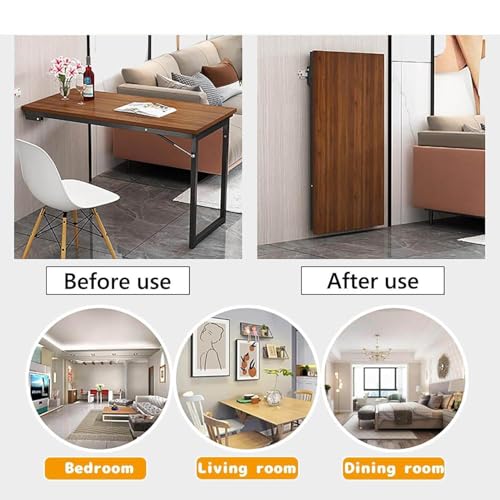 Mesa de cocina plegable – Mesa de comedor y corte montada en la pared que ahorra espacio para pequeños diseño moderno, fácil de instalar y multifuncional para el hogar