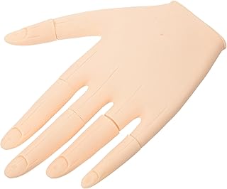Beavorty Prática De Manicure Mão Protética Prática De Unhas Mão Realista Mão Artificial Para Prática De Unhas Mão Realista Para Prática De Unhas Mão De Silicone Borracha Macia Acrílico