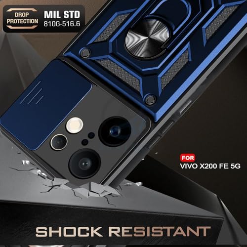 Image of AIBEX Back Cover for Redmi 15 5G | D10 Tough Armor Case | Sliding Camera Shield | 360 Protection | Kickstand Ring Holder | Military-Grade Bumper Case