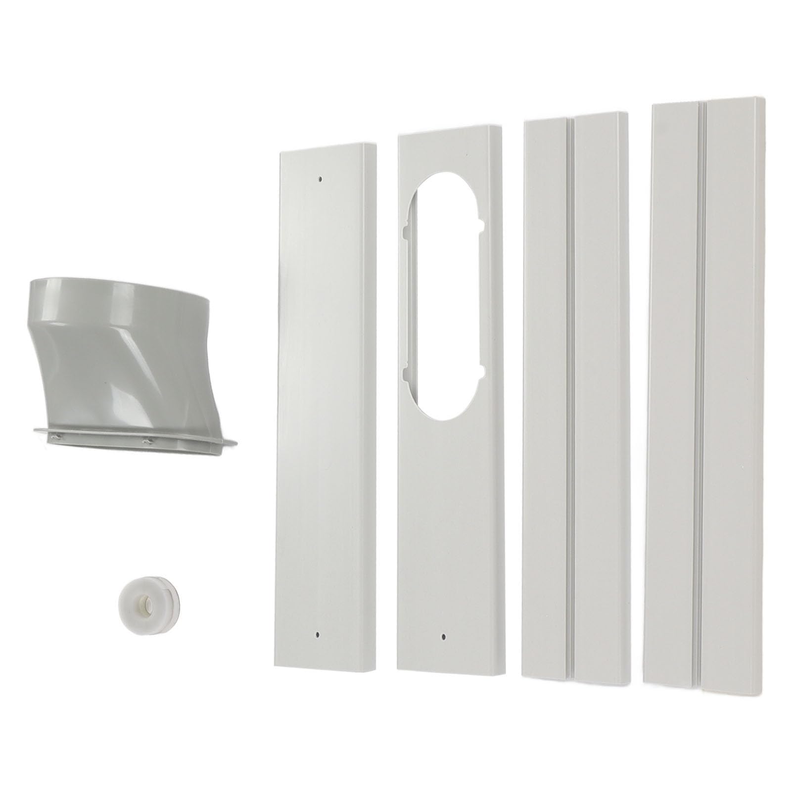 Tragbares Klimaanlagen-Fenster-Set, Universal-Adapter für 150-mm-Rohr mit Verstellbarer Schiebeplatte, Langlebiges PVC-Material für die Meisten Schiebetüren