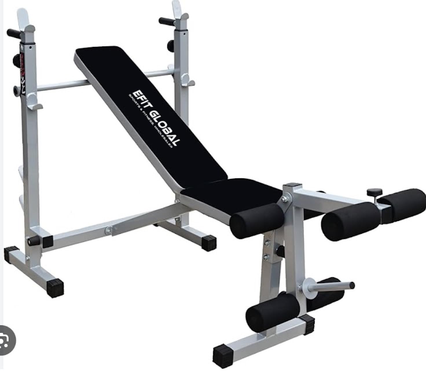 efit global ef-305 strength multi-purpose adjustable bench flat, incline decline bench with leg curl & leg extension full body workout for men at home, free installation assistance