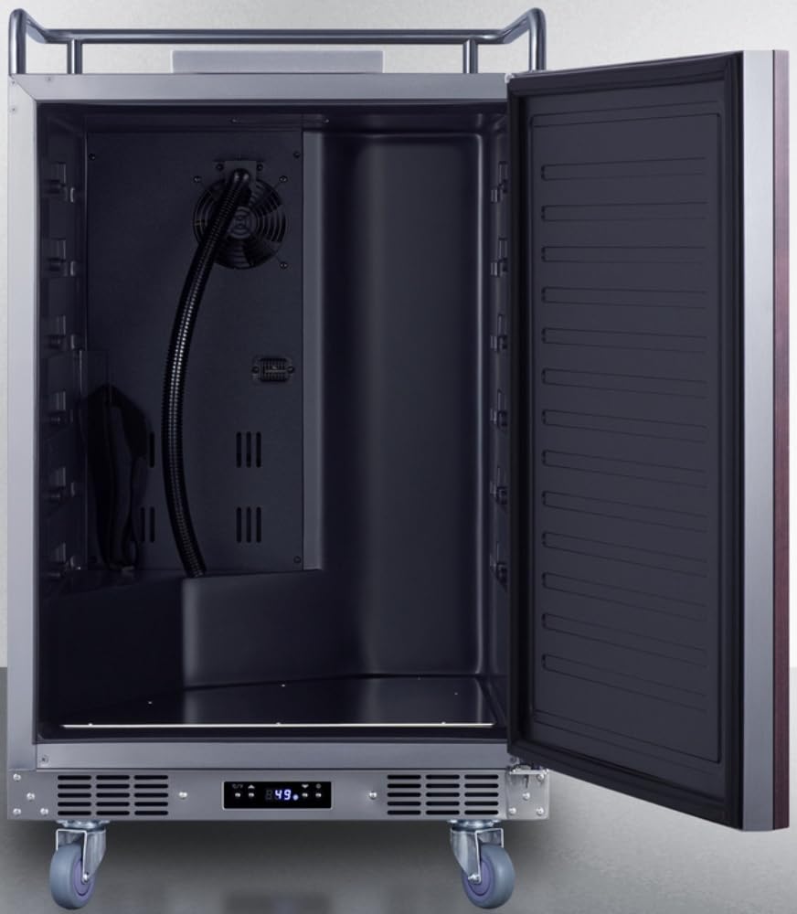 Summit Appliance SBC682NKPNR 24" Wide Built-In Kegerator (Panel Not Included), Stainless Steel Cabinet, Wire Shelves, Auto Defrost, Digital Thermostat, Sealed Back, 33.63" H x 23.75" W x 24.25" D on Fridge.com