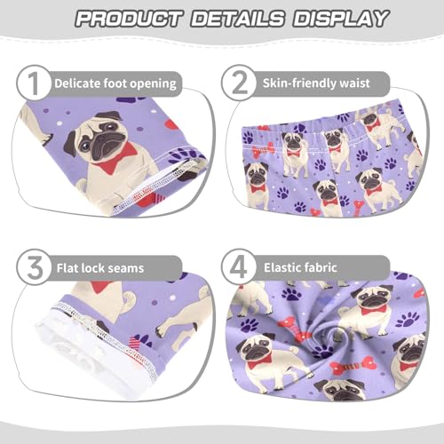 Girls' Athletic Leggings Ankle Length Yoga Dance Pants Kids Teen 4T Dog Bones Paw Prints3