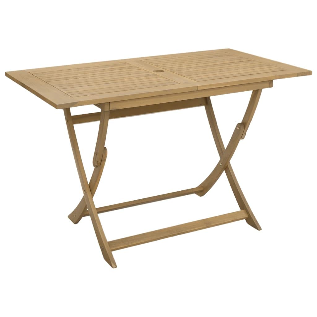 vidaXL Mesa de Jardín Plegable, Mesa de Comedor, Mesa Rectangular Exterior, Mueble para Jardín Patio Balcón, Madera Maciza de Acacia