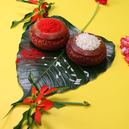 Image of Oblivion Rakhi for Bhai & Bhabhi with Fridge Magnet - Sylish Gold Plated Design Rakhi for Bro & Lumba for Bhabhi, 2 Pc Fridge Magnet, Silver Color Coin, Greeting Card & Tilak Set - Raksha Bandhan Combo