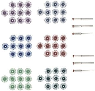 YINETTECH 1 Inch 60pcs Disc Brushes Abrasive Brush Rotary Tool Bristle Disc Wheel Kit Compatible with Rotary Tool Jewelry Polishing