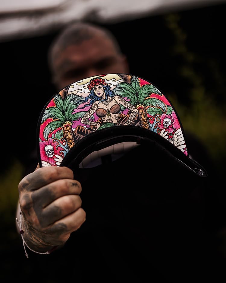 Sullen Men's Fire Island Adjustable Flatbill Snapback Hat Black - Image 6