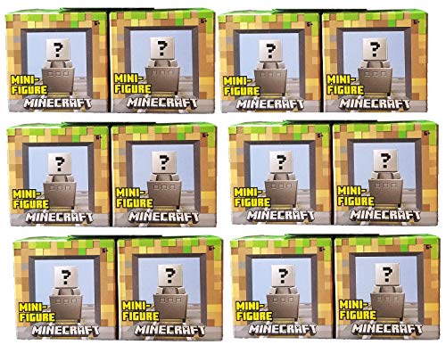 Mattel Minecraft 12 Random Mini Figure Rolling Carts in Blind Boxes May Include Steve, Alex, Creeper, Enderman, Zombie, Skeleton, Mooshroom, Pig, Iron Golem, Wolf, Dyed Sheep and Witch Minifigures