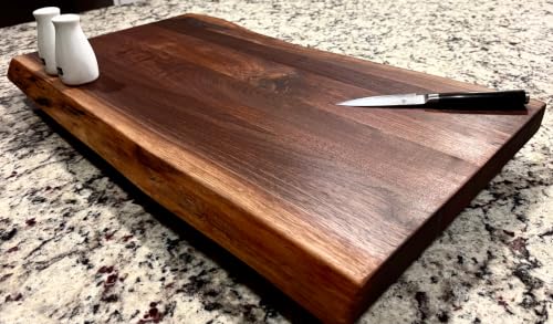 Tabla rectangular de madera con bordes naturales 27x14.5x1.25 miniatura 2