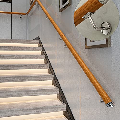 Rambarde d'escalier en bois rond au design épuré pour entrée extérieure - 3