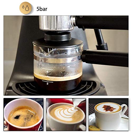 KJFSTJHMM Voller halbautomatische frisch gemahlene Kaffeemaschine, 5 bar Dampfabzugs-Kaffeemaschine, abnehmbares… – Bild 7