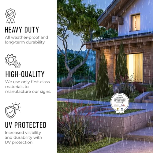 Image of Package Delivery Sign, Delivery Instructions Deliver All Package to Side Door Right Arrow Sign, 9x17 Inches Round Shape, Aluminum Composite Made in USA by Sigo Signs