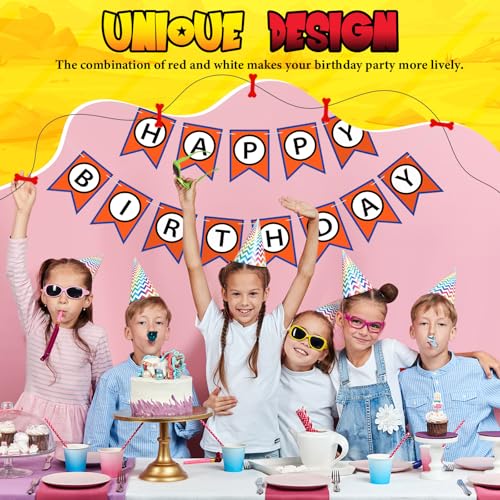 Image of VitalCozy Anime Theme Dragon Happy Birthday Bunting Banner Pre-string with Black Letters Birthday Decoration Banner for Anime Party Supplies