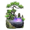SURPRIZON Indoor Relaxation Desktop Fountain Waterfall with Rockery, Aquariums, Plant, Atomizing Humidifier, Perfect for Office, Home, Bedroom Desk Décoration