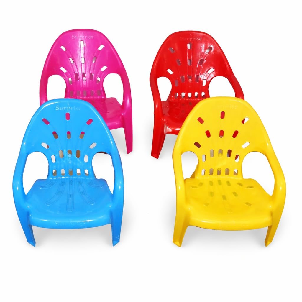 Kids Mini Toy Plastic Chair| Small Chair with Easy Grip Handles | Miniature Kids Playing Toys Indoor & Outdoor (Pack of 4 pcs)-image-39