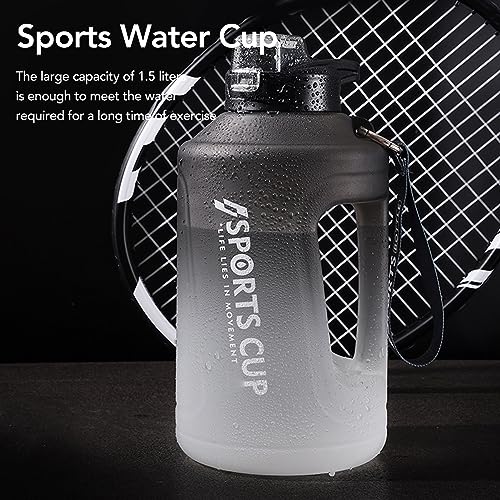Gradient Gray Big Water Bottle, 50oz / 1.5 Liter Sports Water Bottle - Image 3
