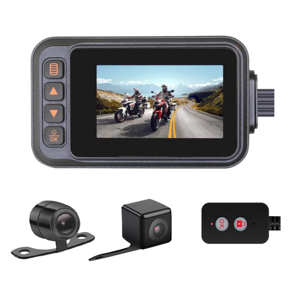 Motorrad-Dashcam Vorne und Hinten Motorrad-Fahrtenschreiberkamera Motorradzubehör