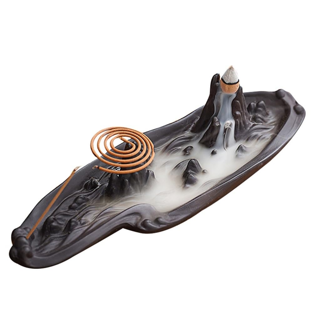 Incense Pot Inverted Incense Burner Creative Ceramic Ornaments Indoor 3 In 1 Holder For Wire, Disc,aromatherapy