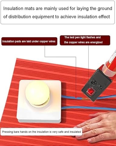 Large Insulating Rubber Mats - 3MM Thick Non-Conductive Switchboard Mat, Red, Non-Slip High Voltage Floor Matting for Home & Commercial Use (100x500cm/39.4x197in)
