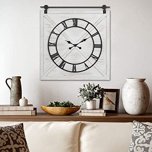 Reloj de pared grande FLORA estilo rústico 29.5" x 27" miniatura 6