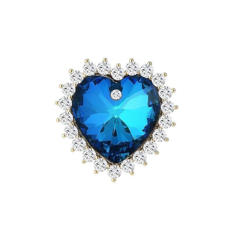 Image of Austrian Crystal Brooch Sparkling Rhinestone Brooch 18k Gold-Plated Birthstone Lapel Pin Jewelry Birthday Gifts for Women