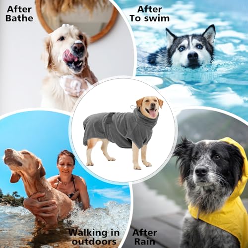 auvstar Hundebademantel aus Baumwolle,Saugstarker Hunde Bademantel Gross,Kuscheliger Bademantel Hunde groß,Hundehandtuch
