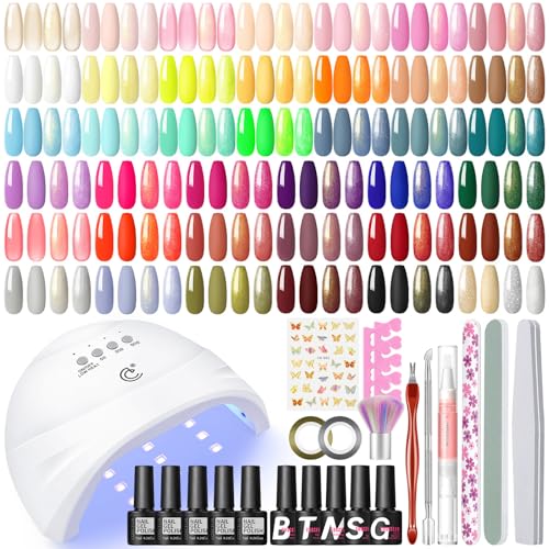 COSCELIA Kit Uñas Semipermanentes 40 Colors Kit Esmaltes de Uñas Gel Completo con Lámpara de Uñas,Base Top Mate Coat con...