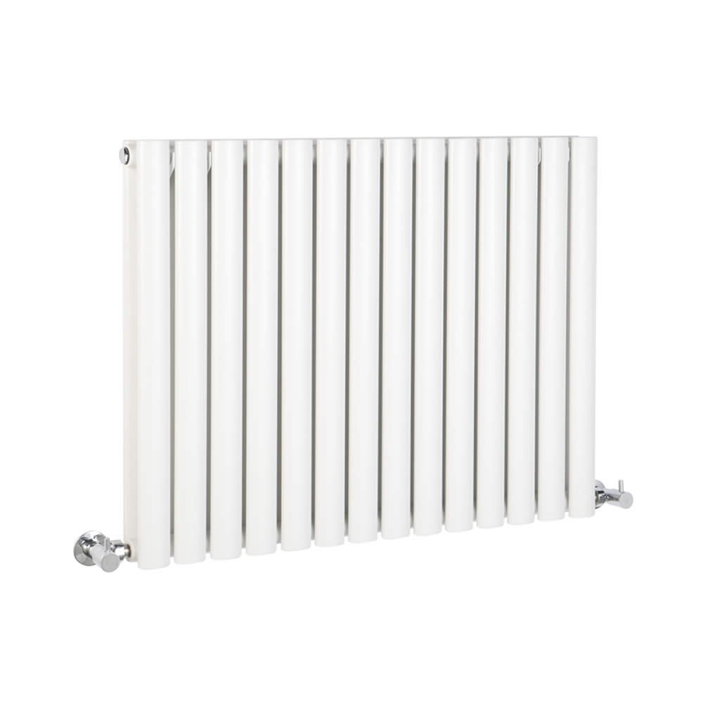 Milano White Aruba Horizontal Double Oval Panel Radiator - 635Mm X 826Mm