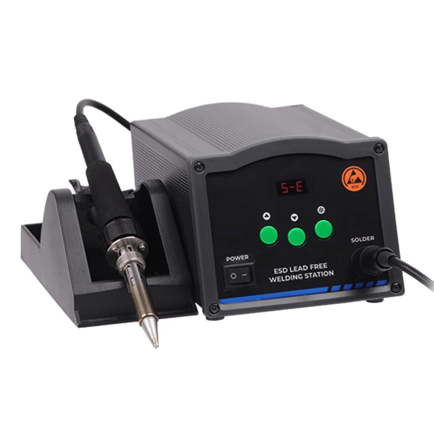 Zestaw lutowniczy na gorące powietrze 90 W z wyświetlaczem LCD, regulowana temperatura 200℃ ~ 420°C, idealny do naprawy i naprawy SMD, zawiera kabel uchwytu 105 cm
