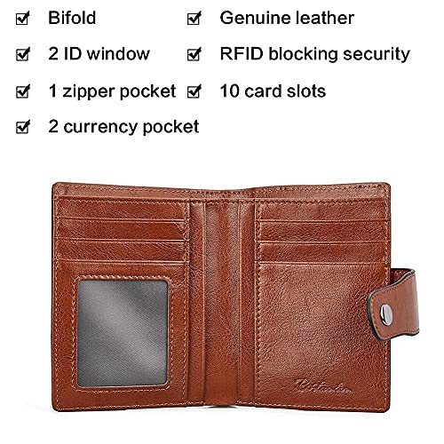 Bostanten Genuine Leather Backpack Purse And Women Leather Wallet Rfid Blocking Small Bifold Zipper Pocket Wallet #TOP7