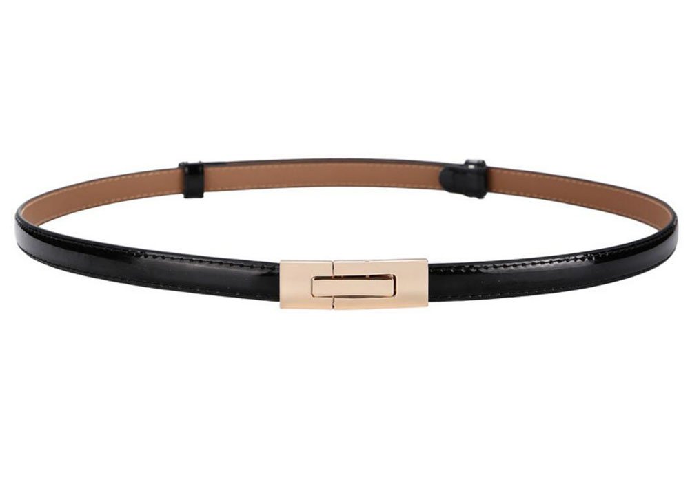 Diyafas Dames verstelbare leren riem meisjes dunne riem jurk decoratie tailleband, zwart, Eén maat