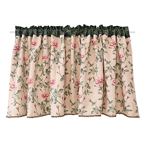Cortinas florales elegantes para ventanas de cocina y cafetería con caída fluida 2
