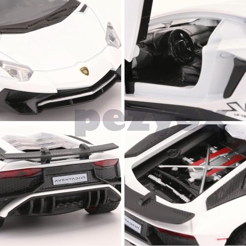 Image of 1:32 Scale Lamborghini LP750 Model Diecast Metal Pullback Toy car with Openable Doors & Light, Music Boys car for Kids Best Toys Gifts Toys for Kids (White)