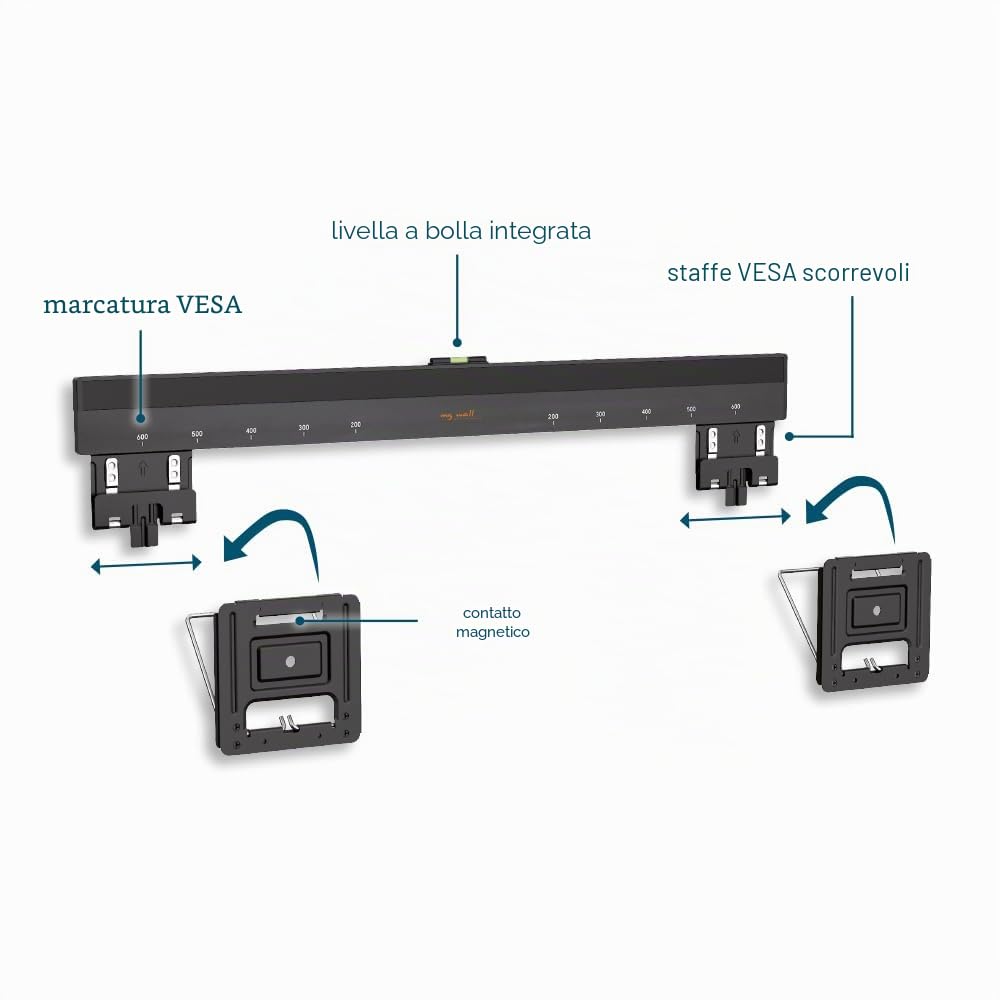 My Wall HE7-1L TV wall mount Livella a bolla d'aria integrata 94,0 cm (37") - 203,2 cm (80"), Rigido