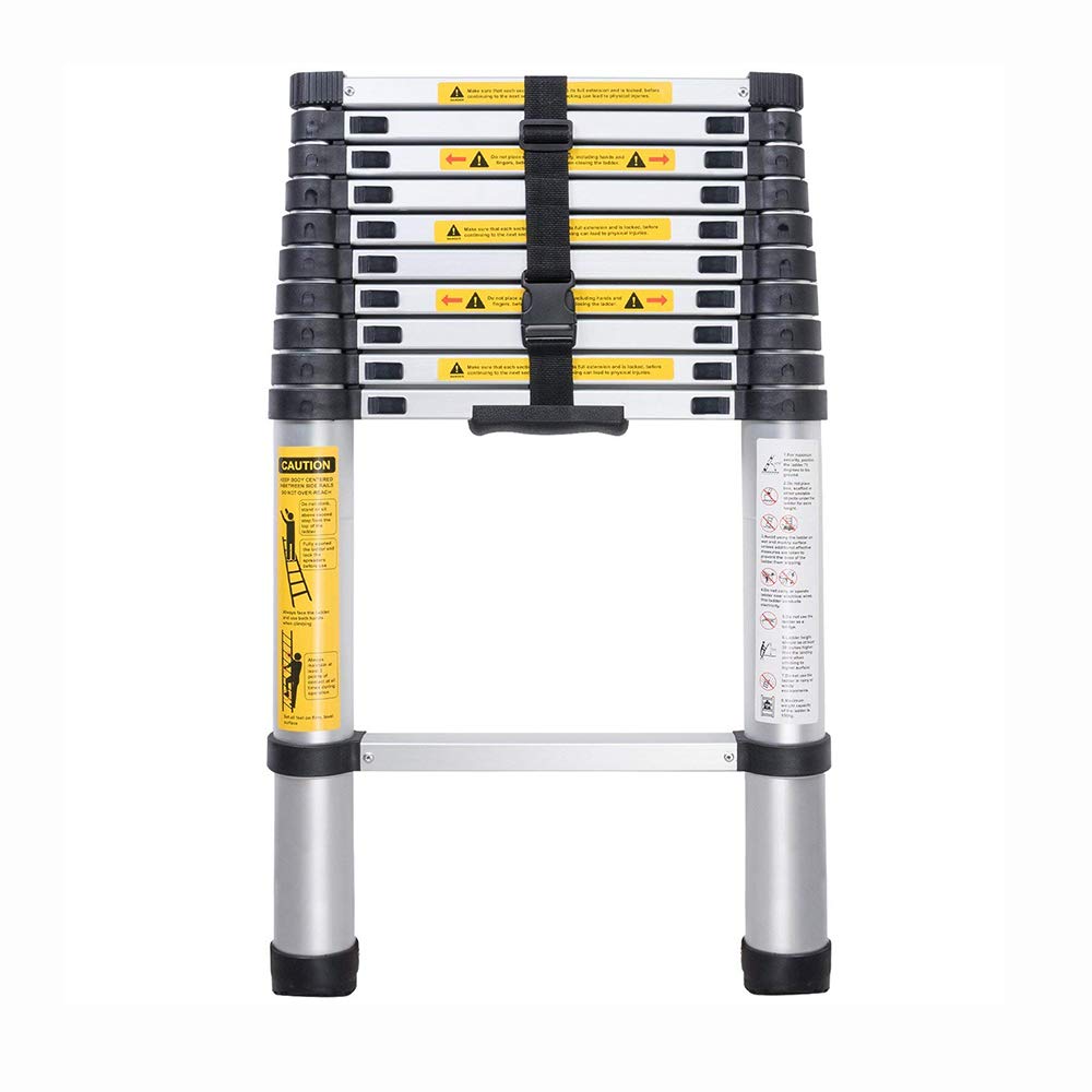 Herringbone Telescopic Ladder, Aluminum Alloy Folding Portable Space with Stabilizer, for Home Construction Stairs Lift Cabinet