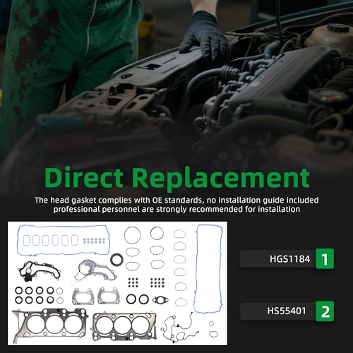 Image of Head Gasket Set, Fit for Chrysler Pacifica 17-22 for Voyager 20-22 | for Dodge Durango 16-22 for Ram 1500 19-22 for Jeep Grand Cherokee 16-18 for Wrangler 18 3.6L V6 24V DOHC OE#HGS1184,HS55401