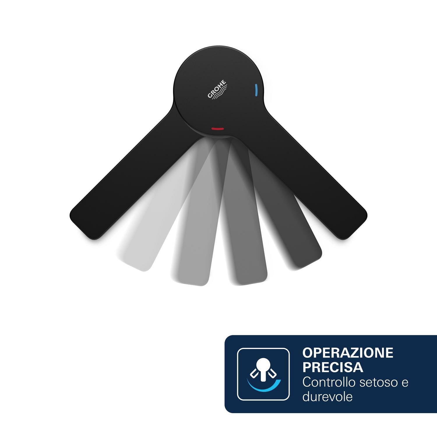 GROHE Lineare Set Finitura Miscelatore Doccia/Vasca Incasso Monocomando con Deviatore Automatico 2 Vie (Leva Metallica, Cartuccia Ceramica 46 mm, Senza Box da Incasso), Nero Opaco