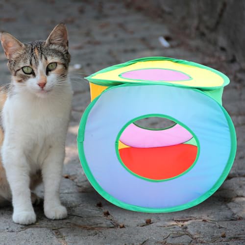 Casa plegable para gatos estaciones tejido cómodo forma de cubo 4