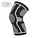 Longfit Weaving Knee Brace Breathable Anti-Slip Sleeve Support for Sports, Running, Jogging, Basketball, Joint Pain Relief, Arthritis and Injury Recovery, Men and Women (L, black1)(Single)