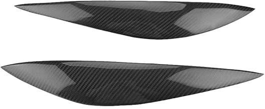 Embellecedor de párpados para faros delanteros de fibra de carbono real para coche, accesorio decorativo protector brillante de lujo para Mercedes W204 Pre Facelift 2008 2011,