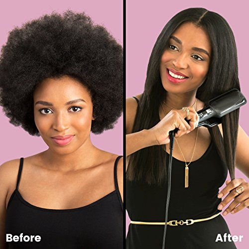 51qt+0PyRYL XTAVA Professional Infrared Flat Iron With Tourmaline Ceramic Plates - (Silk Edition Black)